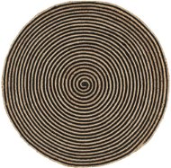 Handmade jute carpet spiral design black 90 cm - Carpet