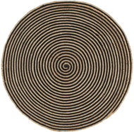 Handmade jute carpet spiral design black 150 cm - Carpet