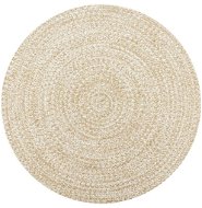 Ručne vyrábaný koberec juta biely a prírodný 90 cm - Koberec