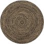 Ručne vyrobený koberec juta čierny a prírodný 120 cm - Koberec