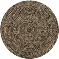Ručne vyrobený koberec juta čierny a prírodný 120 cm - Koberec