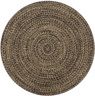 Handmade jute carpet black and natural 150 cm - Carpet
