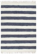 Hand-woven rug Chindi cotton 80x160 cm blue-white - Carpet