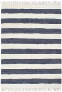 Hand-woven rug Chindi cotton 160x230 cm blue-white - Carpet
