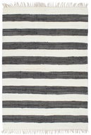 Hand-woven rug Chindi cotton 80x160 cm anthracite-white - Carpet