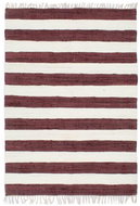 Hand-woven rug Chindi cotton 160x230 cm burgundy-white - Carpet