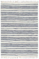Hand-woven rug Chindi cotton 200x290 cm blue-white - Carpet