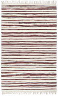 Ručně tkaný koberec Chindi bavlna 80x160 cm vínovo-bílý - Koberec