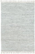 Hand-woven rug Chindi leather 160x230 cm light gray - Carpet
