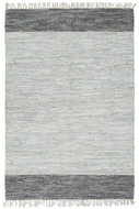Hand-woven carpet Chindi leather 160x230 cm gray - Carpet