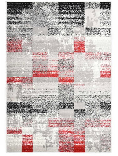 Carpet gray-red 160x230 cm PP - Carpet - Main image
