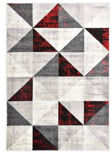 Carpet black-red 140x200 cm PP - Carpet - Main image