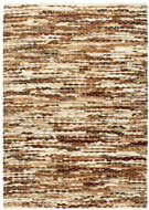 Koberec pravá kůže se srstí 160x230 cm hnědo-bílý - Koberec