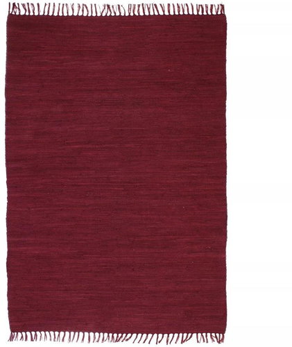 Hand-woven rug Chindi cotton 160x230 cm burgundy - Carpet - Main image