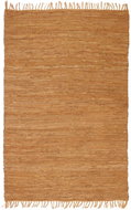 Hand-woven rug Chindi leather 160x230 cm brown - Carpet