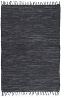 Hand-woven carpet Chindi leather 80x160 cm gray - Carpet