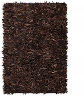 Genuine shaggy carpet 80x160 cm brown - Carpet