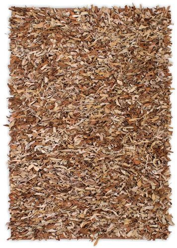 Genuine shaggy rug 190x280 cm brown - Carpet - Main image