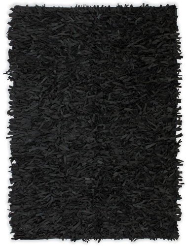 Genuine shaggy carpet 190x280 cm black - Carpet - Main image