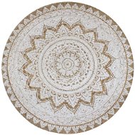 Piece carpet made of braided jute with a print of 90 cm round - Carpet