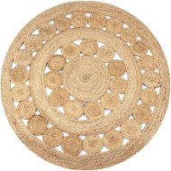 Piece jute carpet with braided design 120 cm round - Carpet