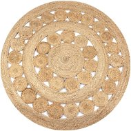 Piece jute carpet with braided design 150 cm round - Carpet
