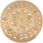 Kusový koberec z juty so splietaným dizajnom 150 cm okrúhly - Koberec