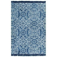 Carpet Kilim with cotton pattern 160x230 cm blue - Carpet