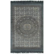 Carpet Kilim with cotton pattern 160x230 cm gray - Carpet