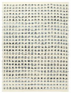 Koberec džínovina a vlna 80x150 cm modrobílý - Koberec