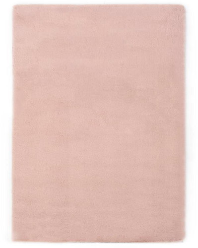 Carpet 80x150 cm cm faux rabbit fur old pink - Carpet - Main image
