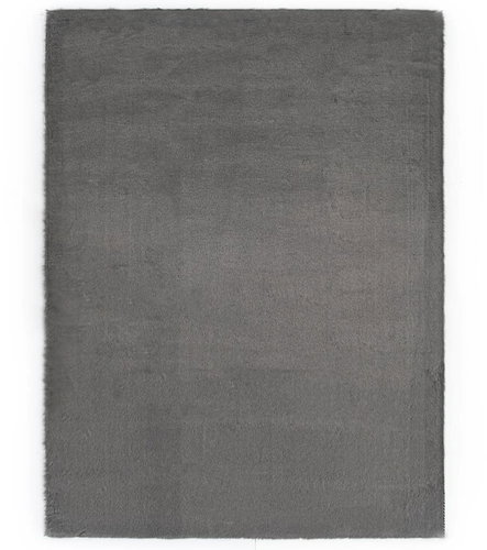 Carpet 140x200 cm faux rabbit fur dark gray - Carpet - Main image