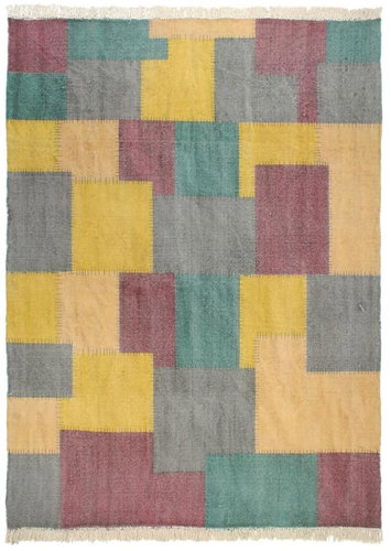 Hand-woven carpet Kilim cotton 200x290 cm colour print - Carpet - Main image