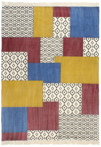 Hand-woven carpet Kilim cotton 160x230 cm colour print - Carpet - Main image