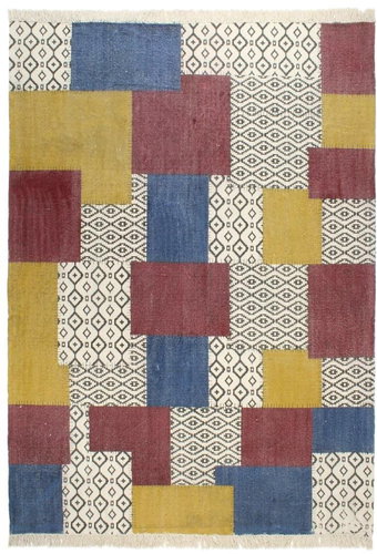 Hand-woven carpet Kilim cotton 200x290 cm colour print - Carpet - Main image