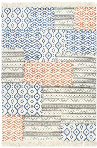 Hand-woven carpet Kilim cotton 120x180 cm colour print - Carpet - Main image
