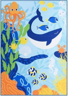 Carpet with multicoloured print 80x150 cm textile - Carpet