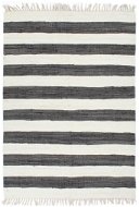 Ručně tkaný koberec Chindi bavlna 160×230 cm antracitovo-bílý - Koberec
