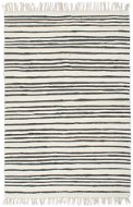 Ručne tkaný koberec Chindi bavlna 160 × 230 cm antracitovo-biely - Koberec