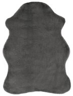 Carpet 65×95 cm artificial rabbit fur dark grey - Fur