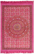 Koberec Kilim se vzorem bavlněný 120×180 cm fuchsiový - Koberec
