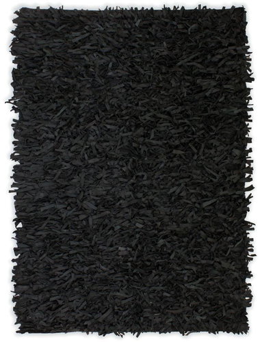 Koberec shaggy z pravé kůže 160×230 cm černý - Koberec - Main image