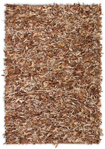 Koberec shaggy z pravé kůže 160×230 cm snědý - Koberec - Main image