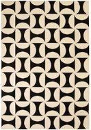 Modern szőnyeg geometrikus mintával, 180×280 cm, bézs-fekete - Szőnyeg