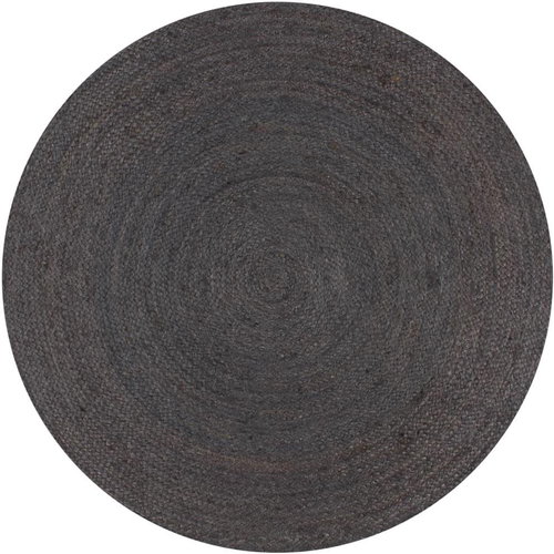 Ručně vyrobený koberec z juty kulatý 90 cm tmavě šedý - Koberec - Main image