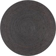 Ručne vyrobený koberec z juty okrúhly 90 cm tmavo sivý - Koberec