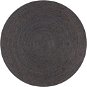 Ručně vyrobený koberec z juty kulatý 120 cm tmavě šedý - Koberec