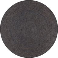 Ručne vyrobený koberec z juty okrúhly 120 cm tmavosivý - Koberec