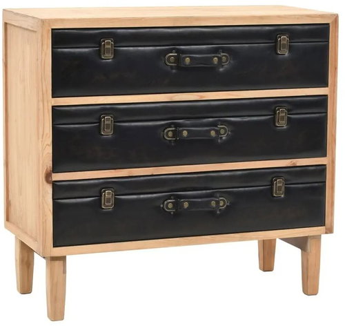 Chest of drawers made of solid fir wood 80 x 36 x 75 cm - Chest of Drawers - Main image