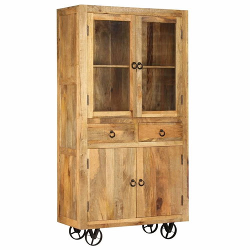 Chest of drawers made of solid mango wood 95 x 45 x 185 cm - Chest of Drawers - Main image